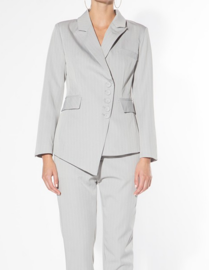 Gray Asymmetrical Suit