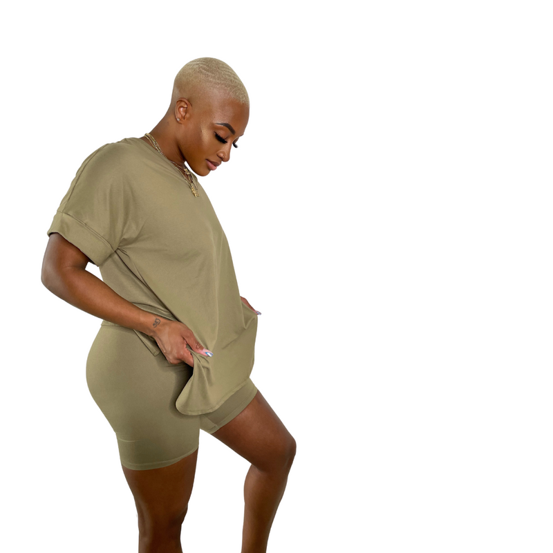 Tan Short Set