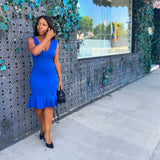 Blue Peplum Dress