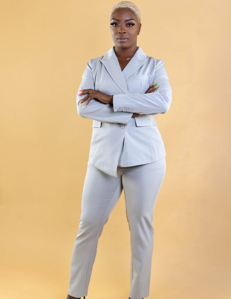 Gray Asymmetrical Suit